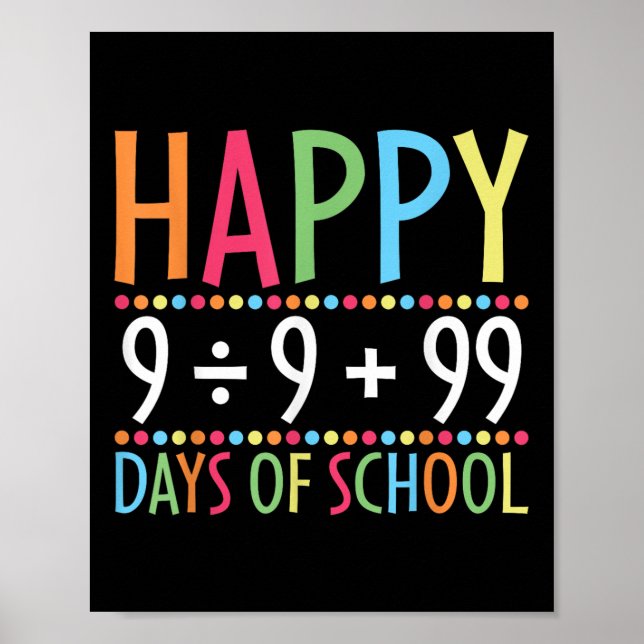 Poster Math Formula 100 Jours D'École Drôle Enseignant Ma (Devant)