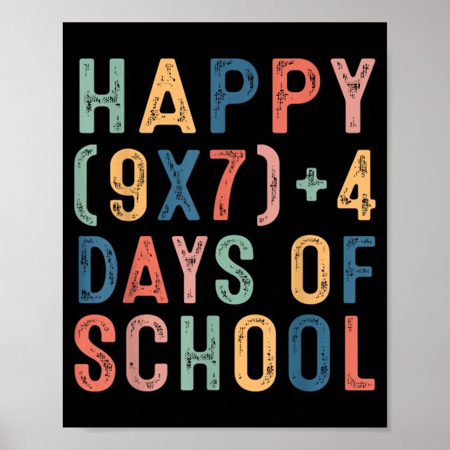 Poster Math Formula 67 Days Of School Funny Math Teacher  (Devant)