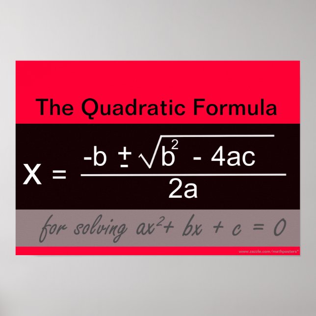 Poster math formule quadratique (Devant)