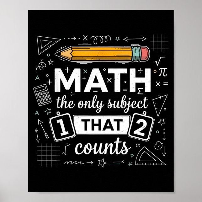 Poster Math Le Seul Sujet Qui Compte Drôle Prof De Maths (Devant)