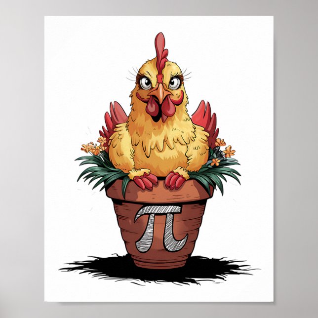 Poster Math Lover Geek 3.14 Drôle Pot de poulet Pi Jour (Devant)