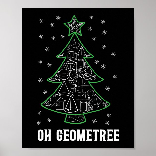 Poster Math Oh Geometree étudiant Nerd Pi Jour Noël (Devant)