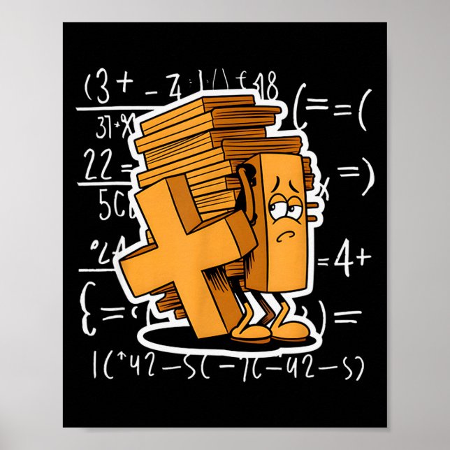 Poster Math Overload Funny Equation Cartoon  (Devant)