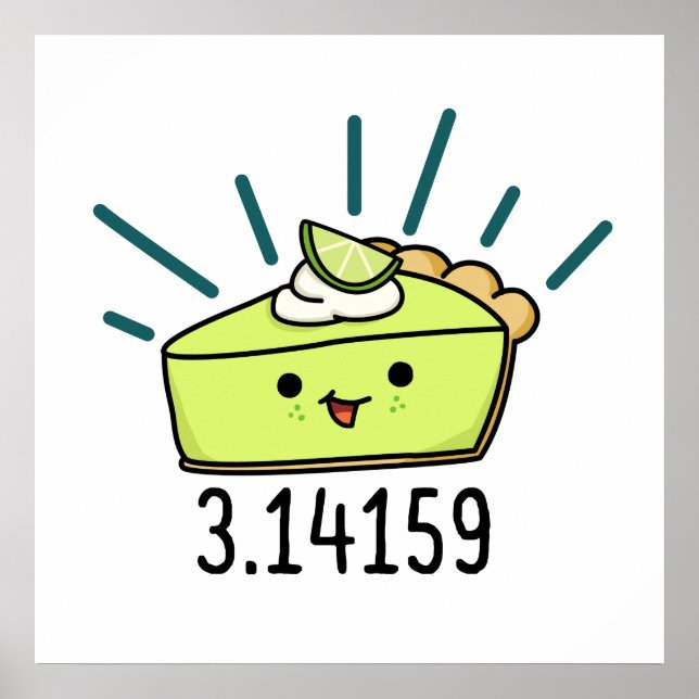 Poster Math Pi Nombre Funky Pie Pun (Devant)
