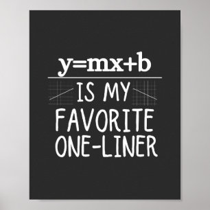Poster Math Pun One-Liner. Équation de ligne. J'Aime Une