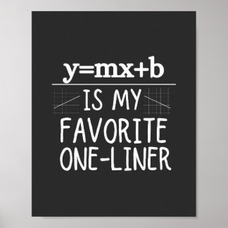 Poster Math Pun One-Liner. Équation de ligne. J'Aime Une 