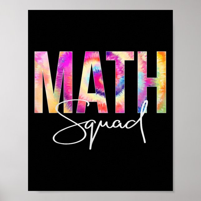 Poster Math Squad Tie Dye Back To School Women Appreciati (Devant)