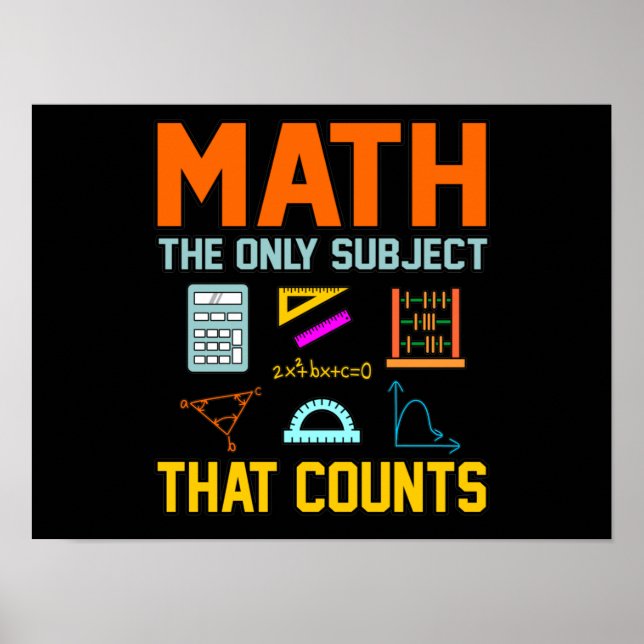 Poster Math Sujet Counts Mathématique Math Enseignant (Devant)