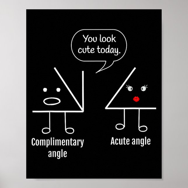 Poster Math Teacher Tee - Complimentary Acute Angle  (Devant)