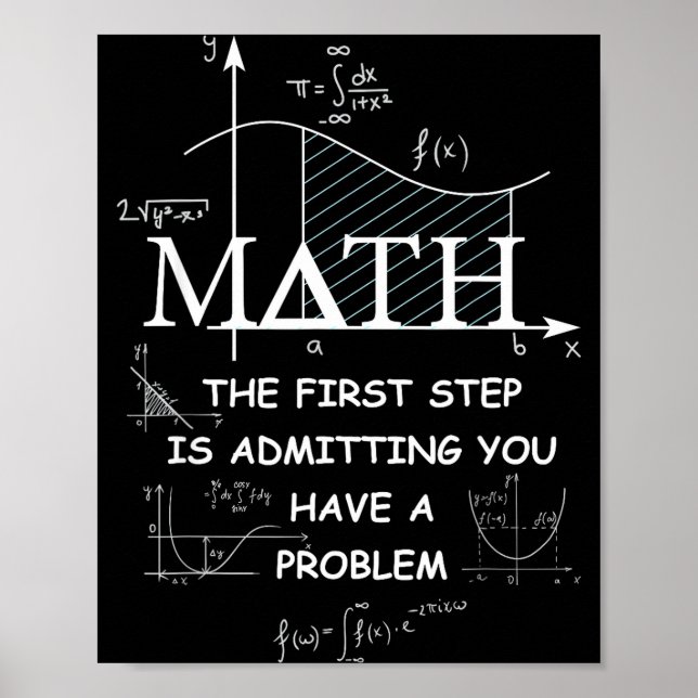 Poster Math The First Step Is Admitting You Have A Proble (Devant)