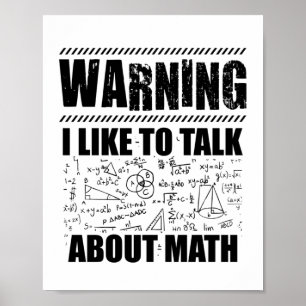 Poster Mathématicien avertisseur   Cadeau Math Science