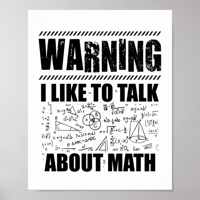 Poster Mathématicien avertisseur | Cadeau Math Science (Devant)