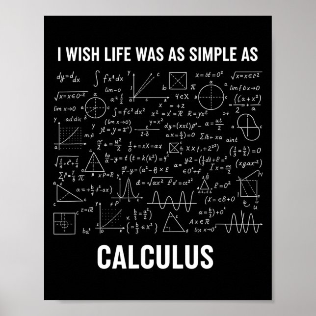 Poster Mathematics - I Wish Life Was As Simple As Calculu (Devant)