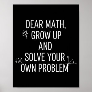 Poster Mathématiques Cher Math, Grandis Et Résous Tes Pro
