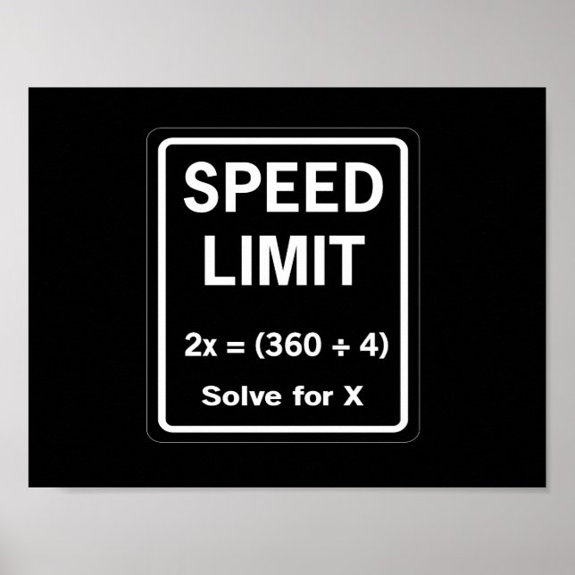 Poster Mathématiques de limite de vitesse (Devant)
