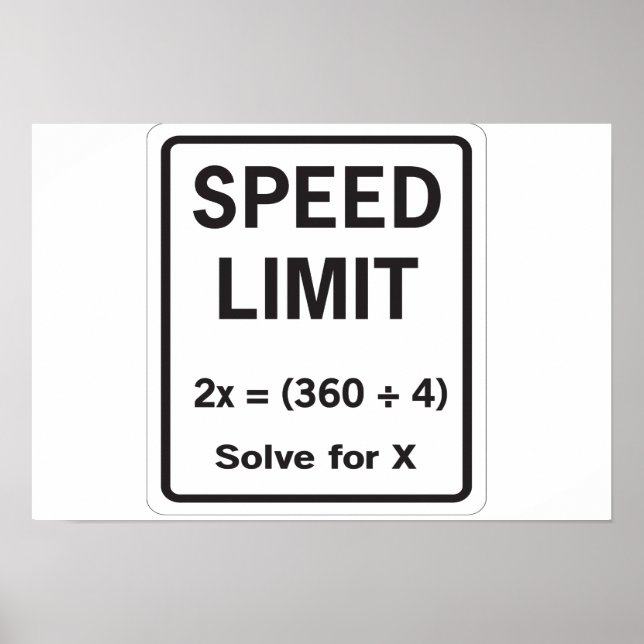 Poster Mathématiques de limite de vitesse (Devant)