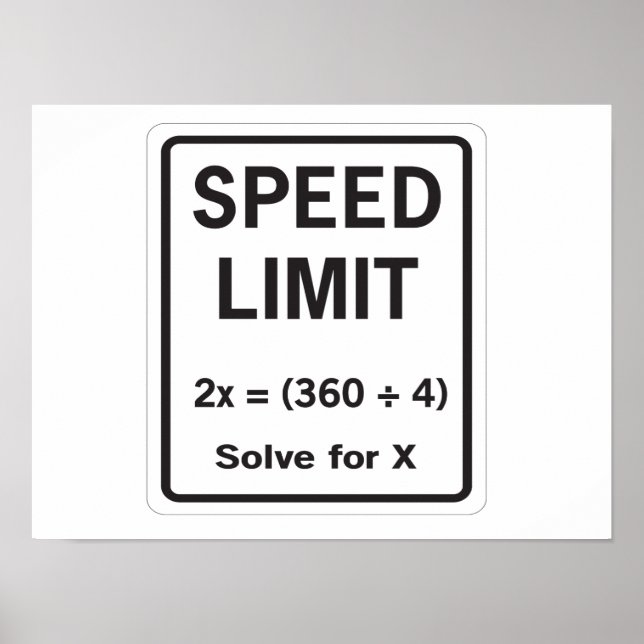 Poster Mathématiques de limite de vitesse (Devant)