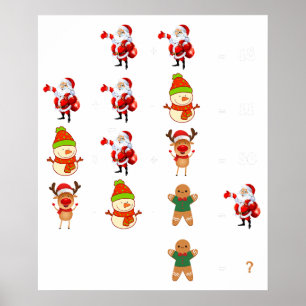 Poster mathématiques de noël drôle
