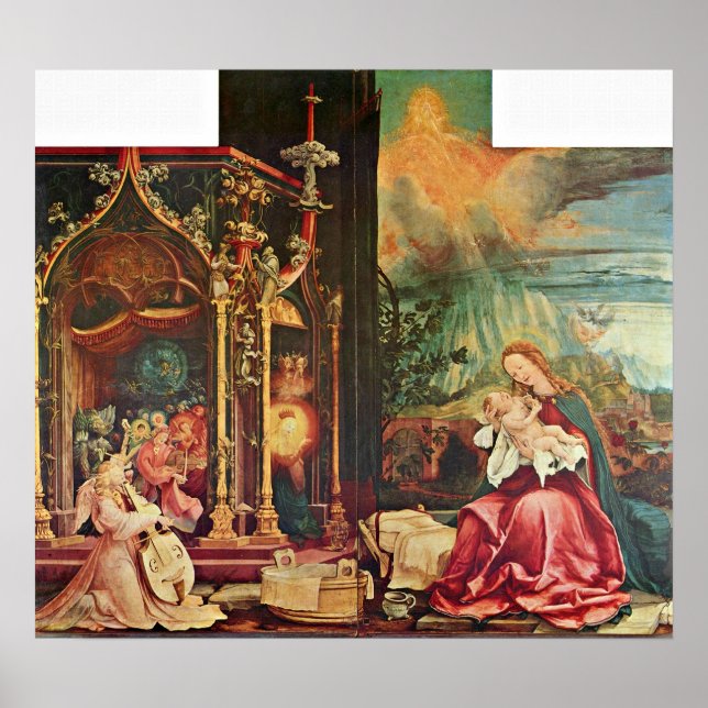 Poster Mathis Grunewald Gothart - La naissance du Christ (Devant)