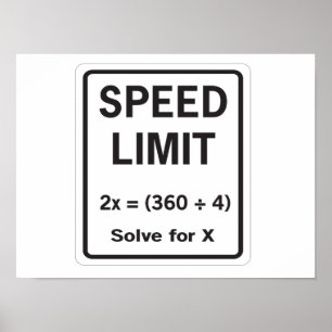 Poster Maths limite de vitesse