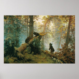 Poster Matin dans une forêt de pins par Ivan Shishkin