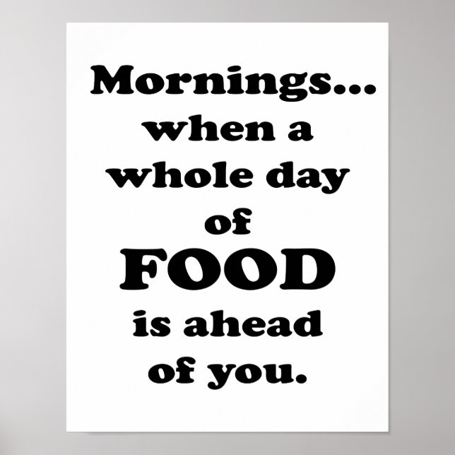 Poster Matin... Devis alimentaire amusant (Devant)