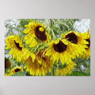 Poster Matin ensoleillé de tournesol