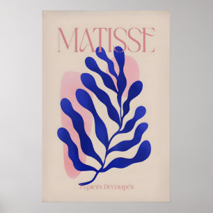 Poster Matisse feuille bleue abstraite Papiers Découpés m