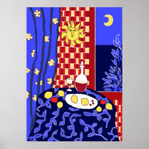 Poster Matisse Inspiré Bleu Nuit Encore Vin