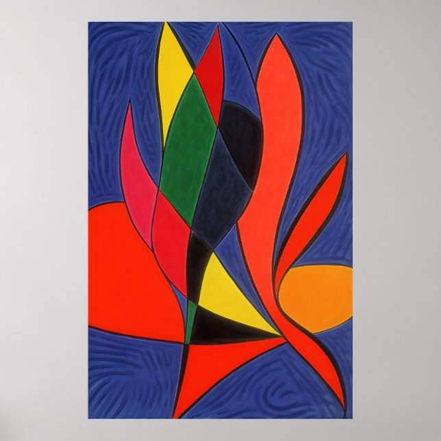 Poster Matisse inspiré de l'art Abstrait du mur (Devant)