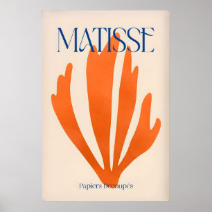 Poster Matisse Papiers Découpés Orange Botanique Abstrait