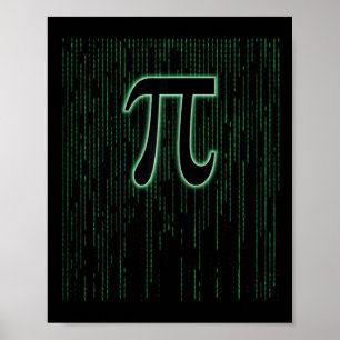 Poster Matrice Inspiré Pi Jour 3.14 Numéro Pi Symbole Mat