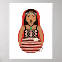 Poster Matryoshka Maori, Nouvelle-Zélande