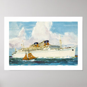 Poster Matson Liner à Hawaii