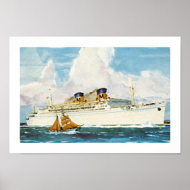 Poster Matson Liner à Hawaii (Devant)