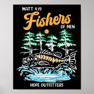 Poster Matt 419 Pêcheurs D'Hommes Pères Chrétiens Pêcheur