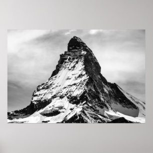 Poster Matterhorn, Alpes noirs et blancs