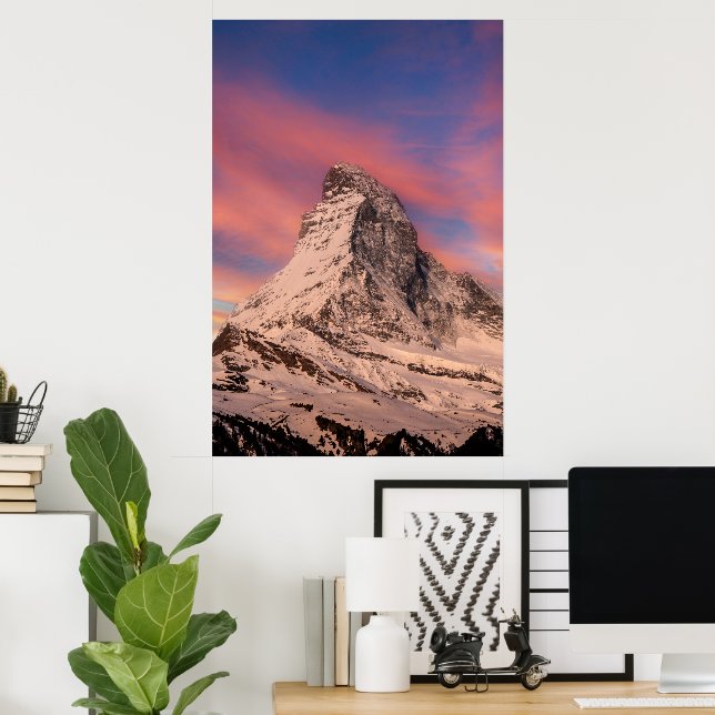 Poster Matterhorn Peak Suisse Sunset (Bureau à domicile)