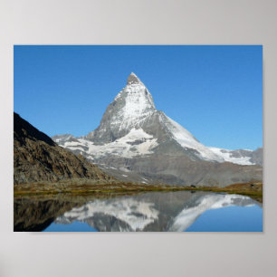 Poster Matterhorn Riffelsee Alpes suisses