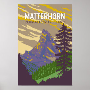 Poster Matterhorn Suisse Voyage Art Rétro