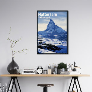 Poster Matterhorn vintage, Suisse