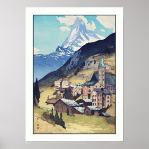 Poster Matterhorn, Zermatt Switzerland Vintage Art Print
