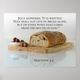 Poster Matthew 4:4 On shall not live on bread alone