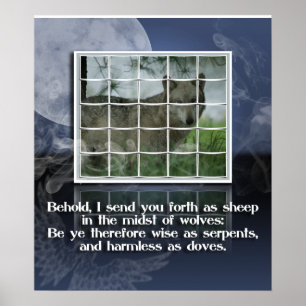 Poster Matthieu 10:16 BIBLE CITER SHEEP PARMI LES LOUPS