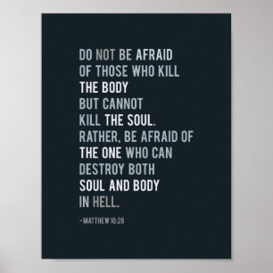 Poster Matthieu 10:28 Bible chrétienne Verse Typographie