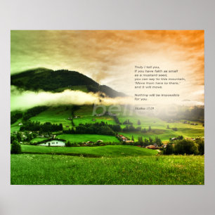 Poster Matthieu 17:20 Déplacer les montagnes vers de la b
