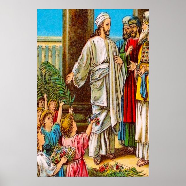 Poster Matthieu 21:15-16 Les enfants louent l'affiche de  (Devant)