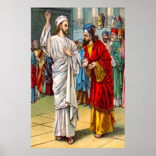 Poster Matthieu 22:18-22 Ils s'émerveillent devant son af