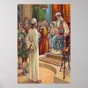 Poster Matthieu 26:57-68 Le Grand Prêtre Questions Jésus