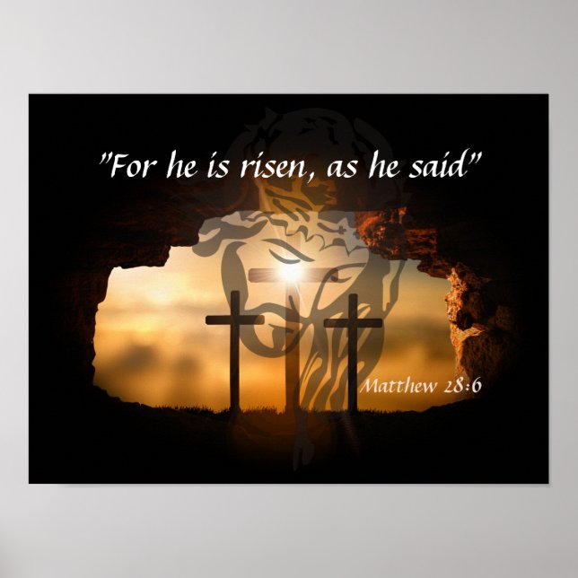 Poster Matthieu 28:6 (Devant)